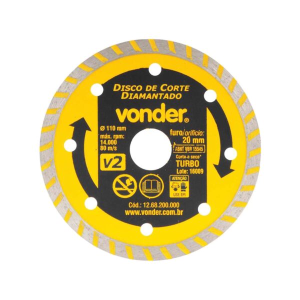 Disco De Corte Diamantado V2 110Mm - Vonder