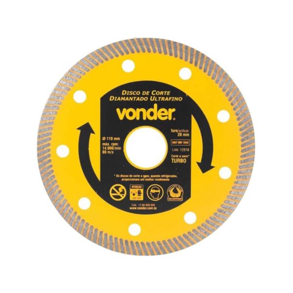 Disco De Corte Diamantado Ultrafino 110Mm - Vonder